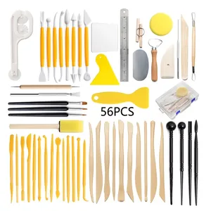 56Pcs New Dual-Ended Modeling Dotting Tools Carving Modeling Tools Set For Embossing Art Nail Art Painting Supplies