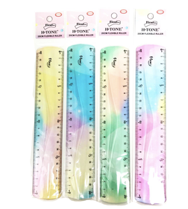 Гибкая безопасная пластиковая линейка из ПВХ с принтом для школы и офиса, 20 см - Product Image 1