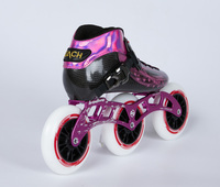 EACHkids Chaussures de patin à roulettes en fibre de carbone 85A pour enfants, patins à roues alignées en PU de haute qualité à bas prix, roues colorées de 90mm/100mm