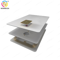 Carte d'accès intelligent en plastique PVC avec puce, RFID 13,56 MHz F08 24C01, double puce, proximité, inscriptible