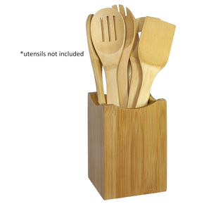 Organizador de utensilios de cocina de bambú, estante de almacenamiento de madera natural para encimera - Product Image 3