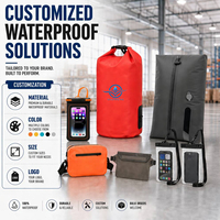 Sac étanche pour téléphone tactile Yuanfeng en PVC, logo personnalisé, pochette pour téléphone avec airbag en poudre colorée pour la natation
