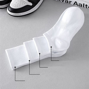Men's Solid Color Crew <b>Socks</b> 100% Cotton Knitted Breathable Daily Wear Autumn Style <b>Black</b> - Product Image 3