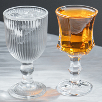 Verre à jus soufflé à la main de style vintage européen, gobelet court en verre pour aliments, coupe à vin rouge, vente en gros