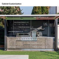 Ensemble de cuisine extérieure en acier inoxydable 304 avec barbecue à gaz GPL, facilement assemblable, pour club-house, jardin et maison