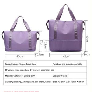 Tragbare Wochenend reisetaschen Sport Fitness studio Große Kapazität Faltbare Fitness Weibliche Damen Tragetaschen Reisetaschen Frauen - Product Image 4