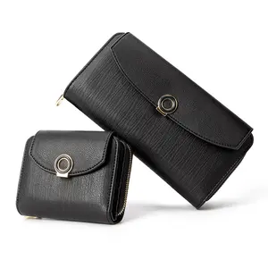 Toptan kısa ve basit çok fonksiyonlu büyük kapasiteli cüzdan moda fermuar cüzdan para çantaları
