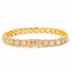 Chaîne Hip Hop à fermoir à bascule 7,5 mm, style Rock Sugar, avec bracelet en zircon en forme de T, bijoux Tanjing, collier Lijing tendance - Product Image 5