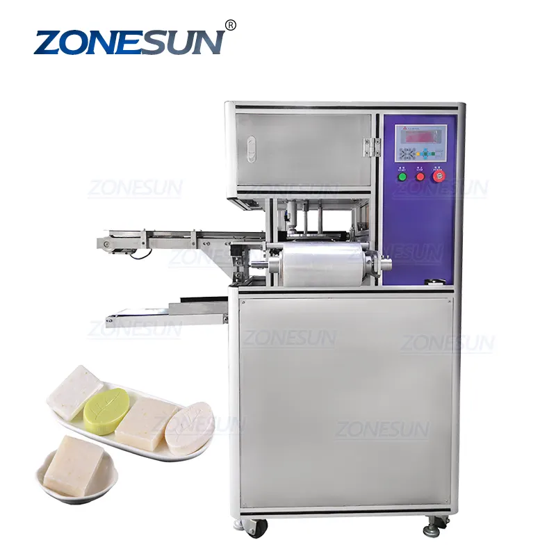 Zonesun ZS-PK980 Automatische Reiniging Hotel Ronde Handgemaakte Zeep Pe Film Verpakking Wrapper Verpakking Wikkelen Machine