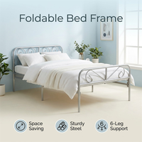 Base de Cama Económica de Hierro Forjado, Plataforma Metálica Resistente y Estable, Fácil de Montar, Muebles para Dormitorio, Hotel y Hogar