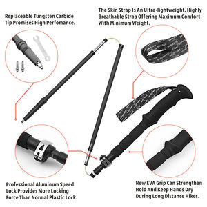 <span class=keywords><strong>Bastones</strong></span> de <span class=keywords><strong>Trekking</strong></span> Plegables Ultraligeros Personalizados HOMFUL, Bastón de <span class=keywords><strong>Trekking</strong></span> de Fibra de Carbono Plegable con Absorción de Impactos - Product Image 3