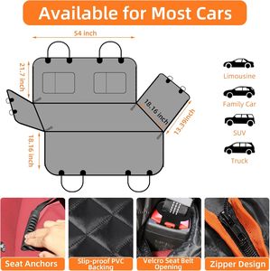 Funda Protectora para Asiento de Coche para Perros, Oxford, Resistente al Agua, Antiarañazos, Antideslizante, Tipo Hamaca, para Asiento Trasero, para Todas las Estaciones, Tamaños Personalizables, Logotipo Personalizado - Product Image 2