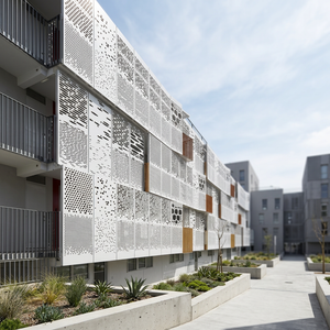 Panel de Pared Cortina de Aluminio Perforado, Revestimiento Exterior Anodizado, Fachada de Edificio Contemporánea, Diseño Personalizado - Product Image 4
