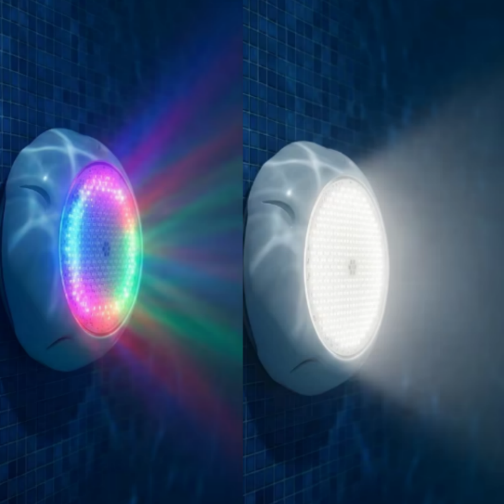 IP68 Submersible 18W RGBW Pool Wall Light with 12V Input, Color & White LED Replacement Lamp for Homestay Resort Swimming Pool