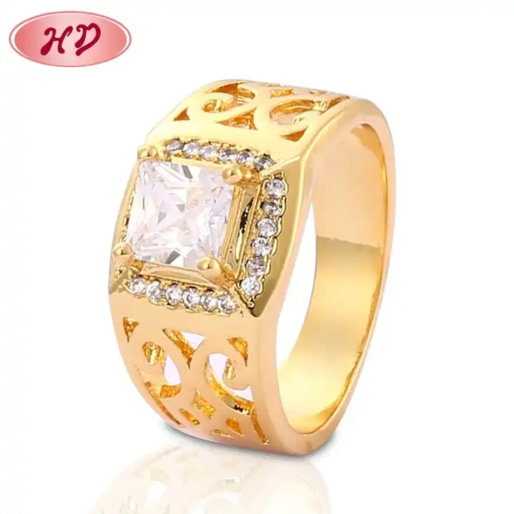 1 Gram Gold Forming Yellow Stone Attention-Getting Design Ring for Men -  Style A614 – Soni Fashion®