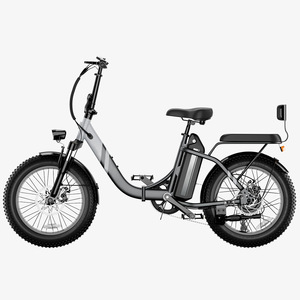 Bicicleta eléctrica urbana de 20 pulgadas con llantas gruesas, plegable, con batería de litio de 48V15AH, motor sin escobillas, pantalla LCD, 7 velocidades y asiento trasero. - Product Image 3
