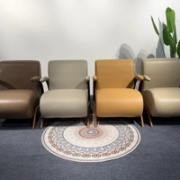 Fauteuil individuel moderne en similicuir PU avec pieds en bois – Confortable pour salon et détente