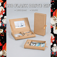 Flash Drive USB 3.0/2.0 Baru dengan Kotak Foto Album Kertas Kraft dan Slot USB