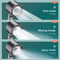 Pommeau de Douche Chromé Six-en-Un à Haute Pression, Puissant et Surprenant, avec Grande Sortie d'Eau, Design Moderne, Fixation Murale pour