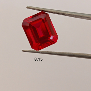 Rubí Cultivado en Laboratorio, Corte Esmeralda, Gema Suelta, Rojo Intenso, Calidad Premium, Piedra Sintética para Joyería, Hecho a Mano - Product Image 2