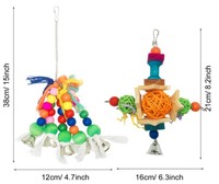 Mangeoire pour perroquets, jouet à mâcher naturel pour oiseaux en vol, jouet à mâcher pour petits animaux et grands oiseaux