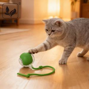 Automatischer um 360 ° drehbarer Smart <span class=keywords><strong>Ball</strong></span> für Haustiere Umwelt freundliches USB-Laden mit interaktivem Hunde katzen spielzeug mit Seils chwanz - Product Image 1