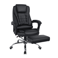 Chaise de bureau en cuir PU blanc à dossier bon marché avec massage Chaise de bureau pivotante pour ordinateur de direction patron pour le marché sud-américain