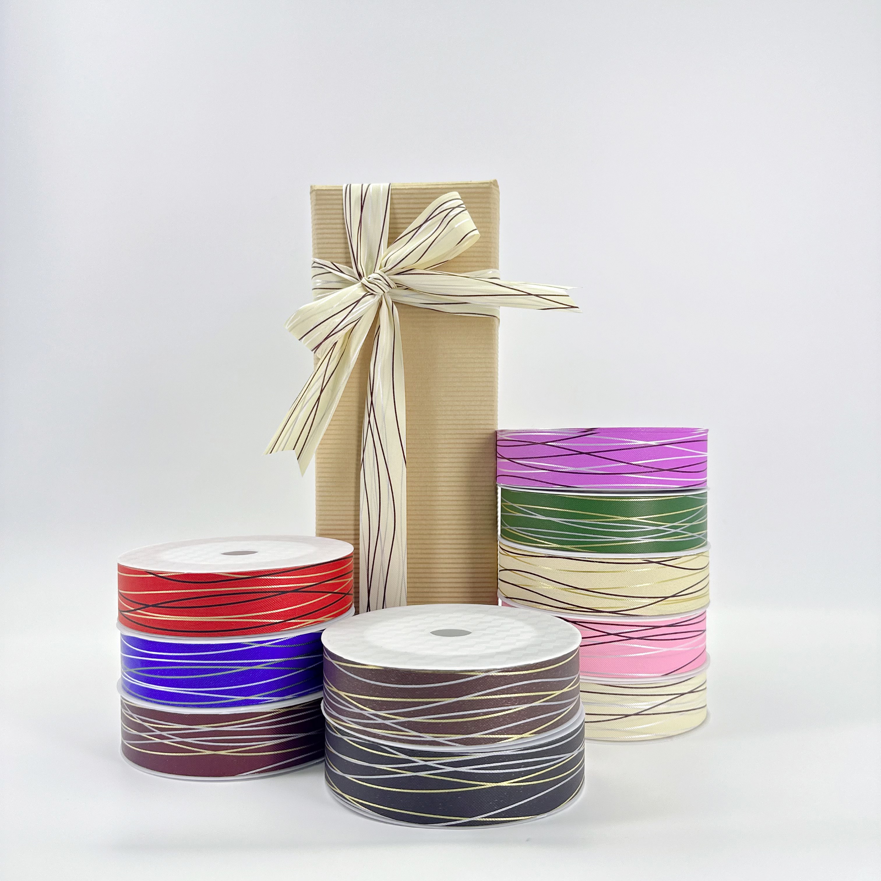 Waterproof Colourful Floral Printed Plastic Ribbon for Christmas Wedding and Gift Packaging