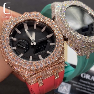 Boîtier de montre GA2100 serti de diamants Moissanite, en argent sterling 925, pièce de montre en Moissanite VVS, passe le testeur de diamants - Product Image 1