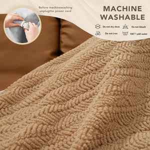 מחמם חשמלי נייד שמיכת ערימה לזרוק, חום הכתף רכה חם, מכונת כביסה - Product Image 5