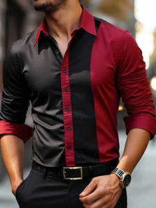 Camisa <span class=keywords><strong>de</strong></span> <span class=keywords><strong>Trabajo</strong></span> <span class=keywords><strong>de</strong></span> Verano para Hombre, <span class=keywords><strong>Manga</strong></span> <span class=keywords><strong>Larga</strong></span>, Cierre <span class=keywords><strong>de</strong></span> Botón, Tejido <span class=keywords><strong>con</strong></span> Estampado Digital - Product Image 5