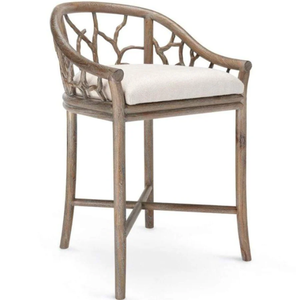 Taburete de barra Bosco de madera clara, color blanco, taburete de barra alto y duradero para el hogar, bar y comedor - Product Image 1
