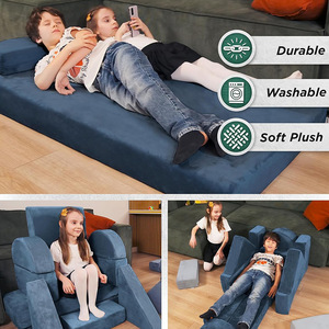 Giving Tree Modular Kids Sofa <b>Foam</b> Building <b>Blocks</b> Blue Creative Furniture For Children Age 3 And Above - Product Image 4