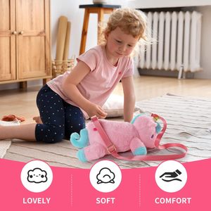 Custom Super morbido <span class=keywords><strong>unicorno</strong></span> rosa farcito <span class=keywords><strong>borsa</strong></span> di peluche per ragazza carina giocattoli di peluche PP imbottiti di cotone - Product Image 2