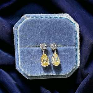 Modern Round Brilliant Diamond Stud <b>Earrings</b> Silver Stylish <b>Fine</b> Jewelry Party Gift for Women - Product Image 2