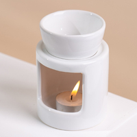Chauffe-cire moderne personnalisé 2 en 1, rond en porcelaine, lampe à thé en céramique, brûleur d'huiles essentielles, vente en gros