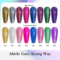 Poudre magnétique 8 couleurs, poudre laser arc-en-ciel, poudre fine holographique magique pour nail art, effet miroir