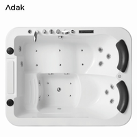 Baignoire autoportante rectangulaire moderne pour intérieur, avec fonction massage, en acrylique portable, drain intégré, écologique, garantie 5 ans, facile à nettoyer