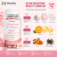 Complément Beauté Complexe Glutathion Collagène Acide Hyaluronique en Gélules Molles 1500mg pour Peau, Cheveux et Ongles – 120 Comprimés