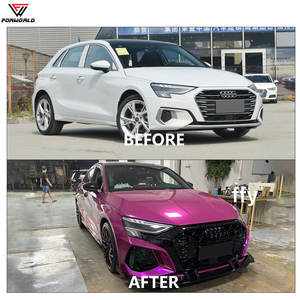 Accessoires automobiles : Pare-chocs avant avec calandre centrale et lèvre avant pour <span class=keywords><strong>Audi</strong></span> <span class=keywords><strong>A3</strong></span> à RS3 2021-2023 - Product Image 3