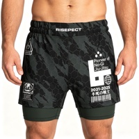 Short fendu mi-long pour MMA et BJJ Double couche avec doublure de compression Tissu doux super léger et durable