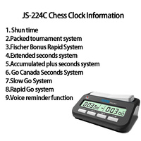 Horloge d'échecs Shuntime avec lecture de la parole 13 règles de synchronisation Compétition professionnelle Horloge d'échecs numérique