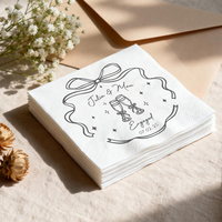 Serviettes en papier jetables personnalisées avec nom de couple imprimé, écologiques, pour mariage, Thanksgiving, Ramadan, vente en gros