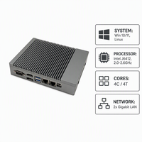 Mini PC OEM sin Ventilador J6412 de Cuatro Núcleos, DDR4 SODIMM, M.2 NVMe, Doble LAN, HDMI, DP, Computadora Industrial para IoT y Computación en el Borde