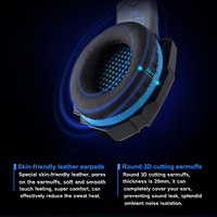 Casque de jeu stéréo souple G9000 original en gros, suppression du bruit, éclairage LED, casque supra-auriculaire avec micro
