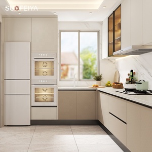 Sofeyia Özel Tasarım Minimalist Küçük Mutfak Ahşap Kaplama Mutfak Dolabı Seti, Lavabo Bataryası ve Menteşe Tasarımıyla Daireler İçin - Product Image 5