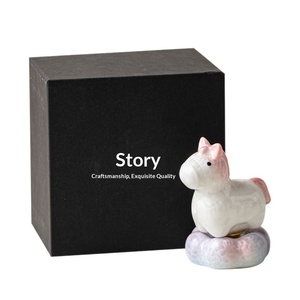 Porte-stylo en céramique Macey <span class=keywords><strong>Horse</strong></span> à glaçure cristalline effet four, accessoires de service à thé pour enfants et filles, fabriqué en Chine - Product Image 2