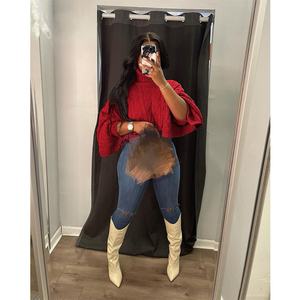 Autumn Winter Casual Women <strong>Sweater</strong> Solid Color Turtleneck Crop Top <strong>Knitted</strong> Pullover <strong>Sweater</strong> Women Casual Top - Product Image 4