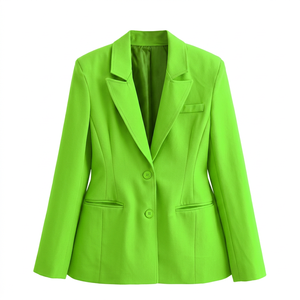 PB&ZA Blazer para Mujer, Nuevo Modelo 2025, Elegante, Ajustado, Cierre de un Botón, Color Sólido, Estilo Vintage, Manga Larga, Prenda Exterior Chic - Product Image 4