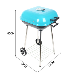 47Cm Square <strong>Kettle</strong> Bbq Portable <strong>Barbeque</strong> Steel Outdoor Charcoal Barbecue Grill With Wheels - Product Image 3